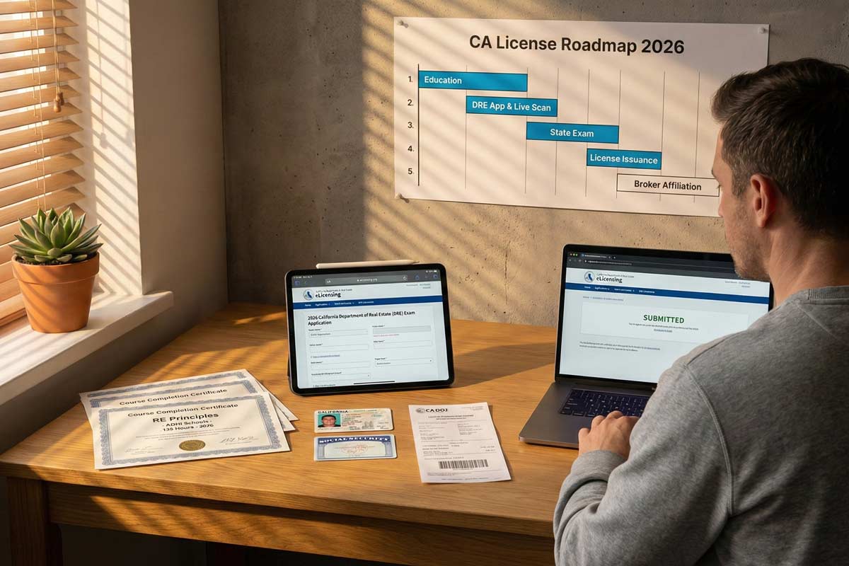 Apply for real estate exam broker