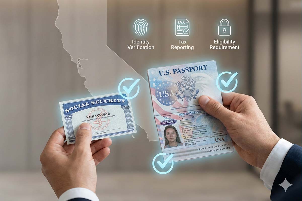 California real estate license valid ssn and id requirements