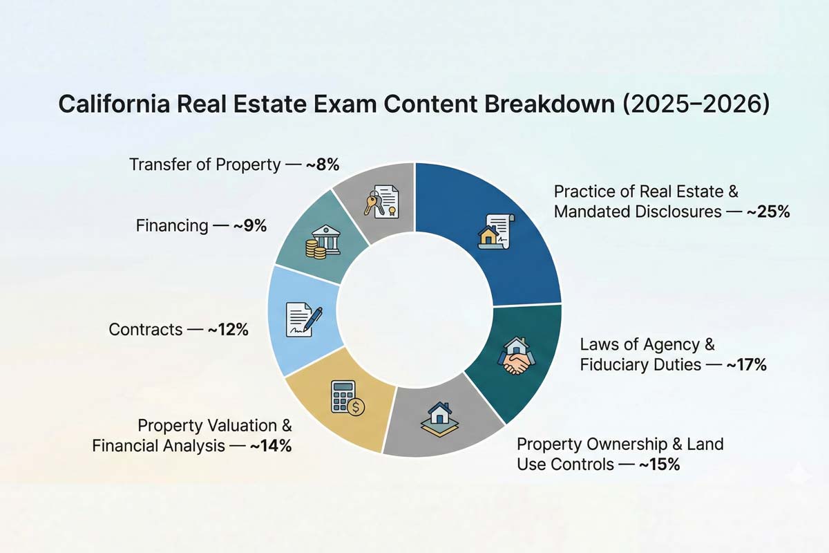 Real estate exam distribution of questions