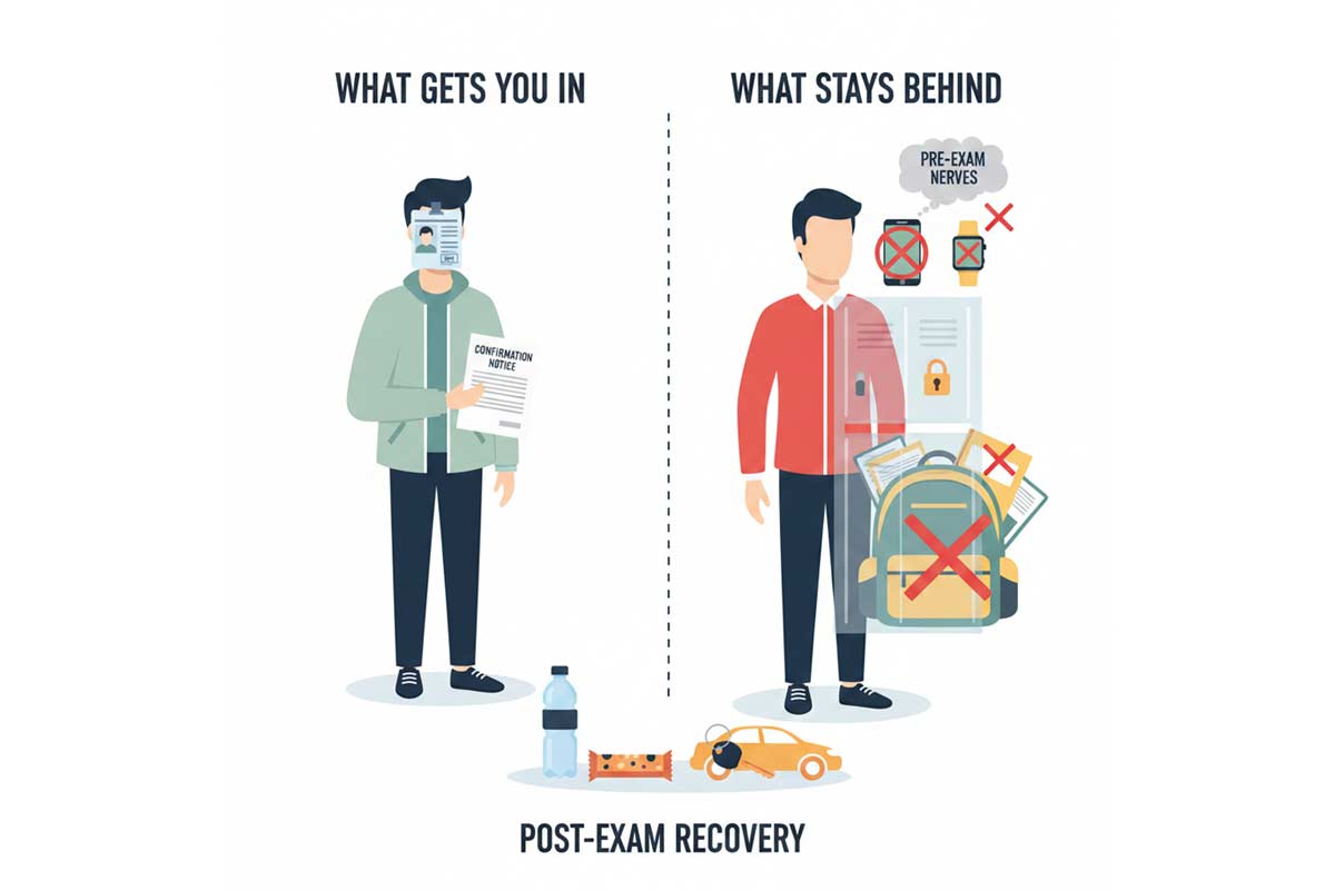 What to take into the exam site